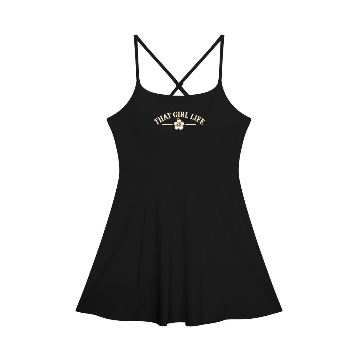 THAT GIRL LIFE Hibiscus A - Line Dress - Black