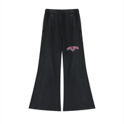 Feel Good Club Washed Flare Track Pants – Black
