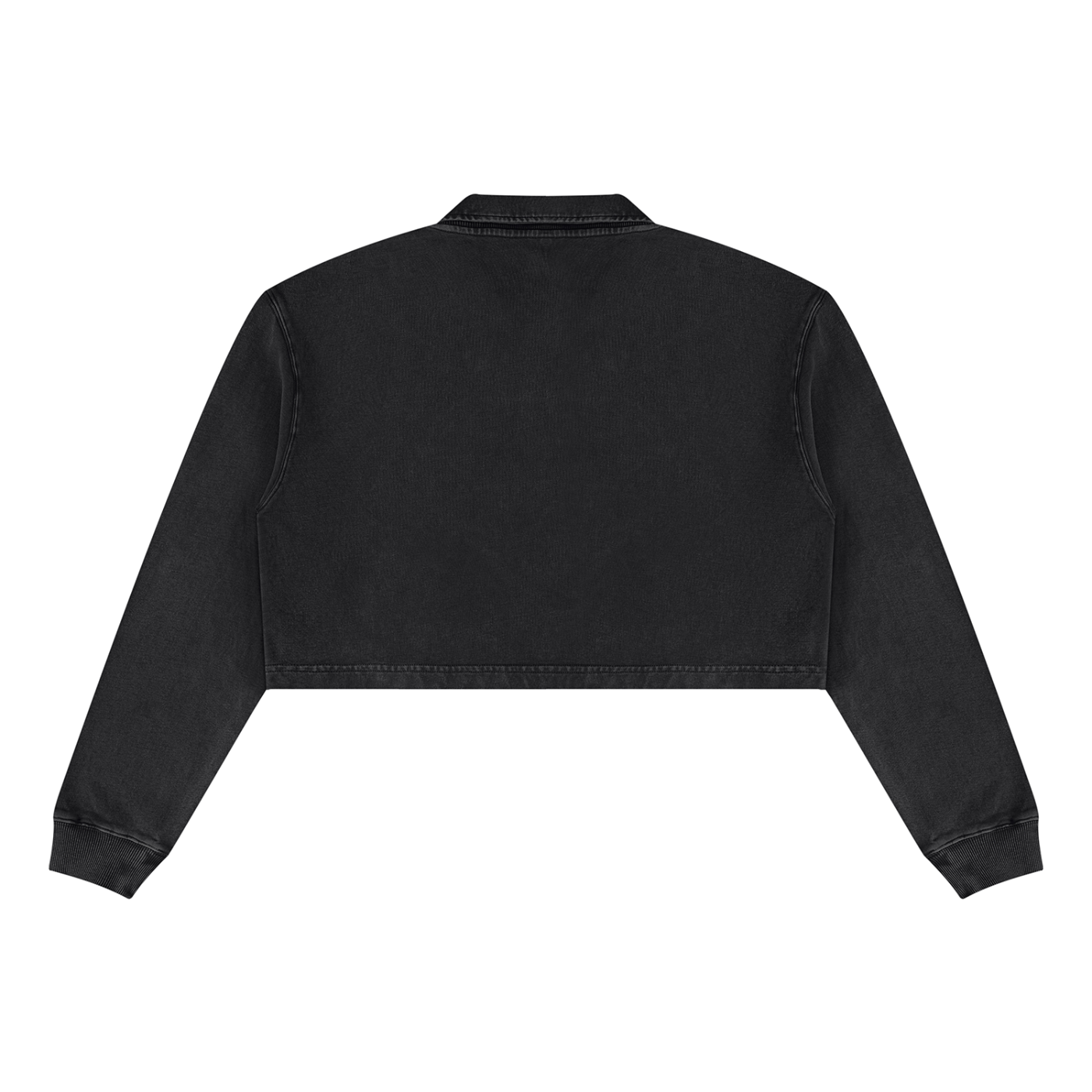 Feel Good Club Washed Cropped Sweatshirt – Black