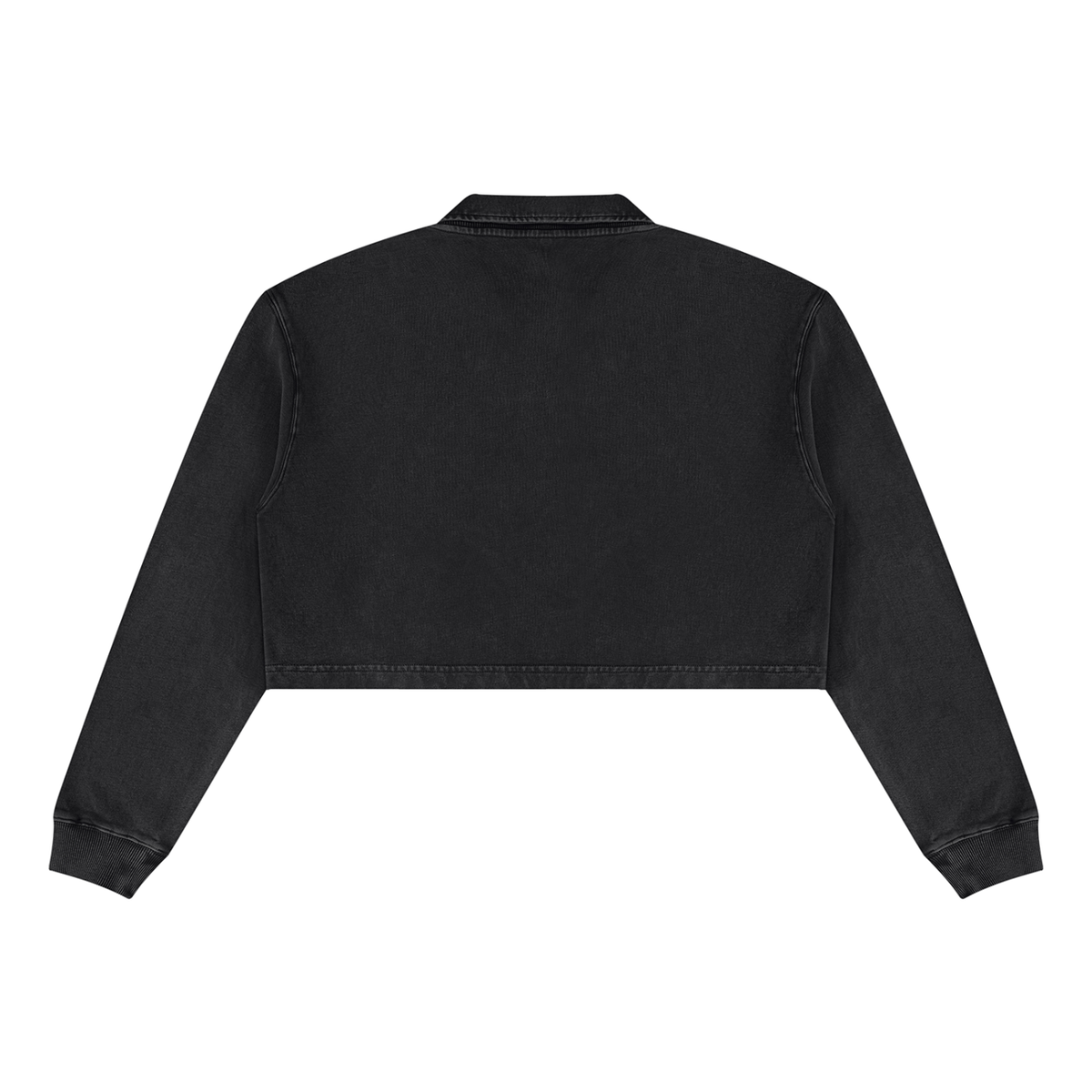 Feel Good Club Washed Cropped Sweatshirt – Black