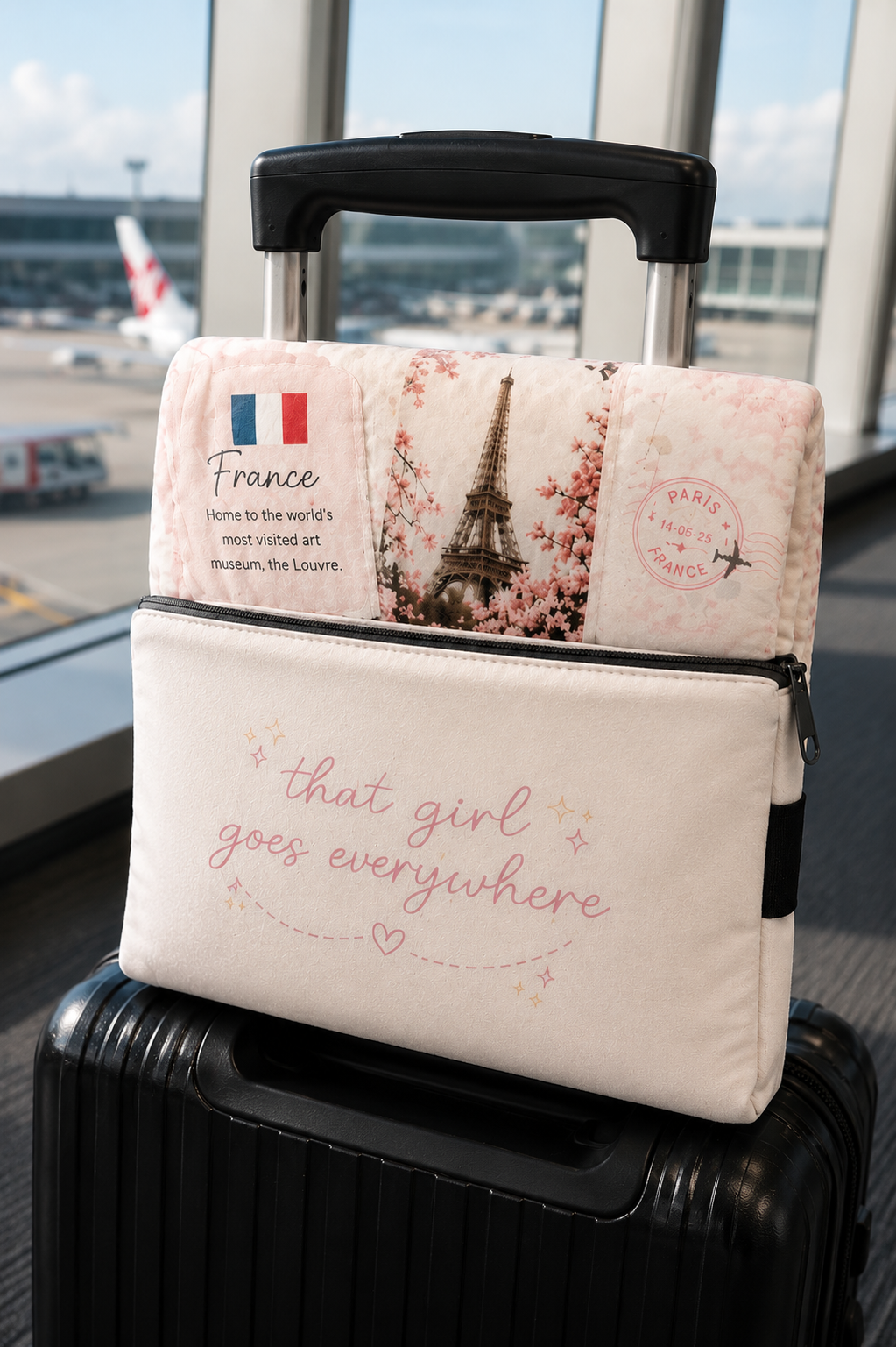 That Girl Goes Everywhere™ Travel Blanket & Carry Pouch Set