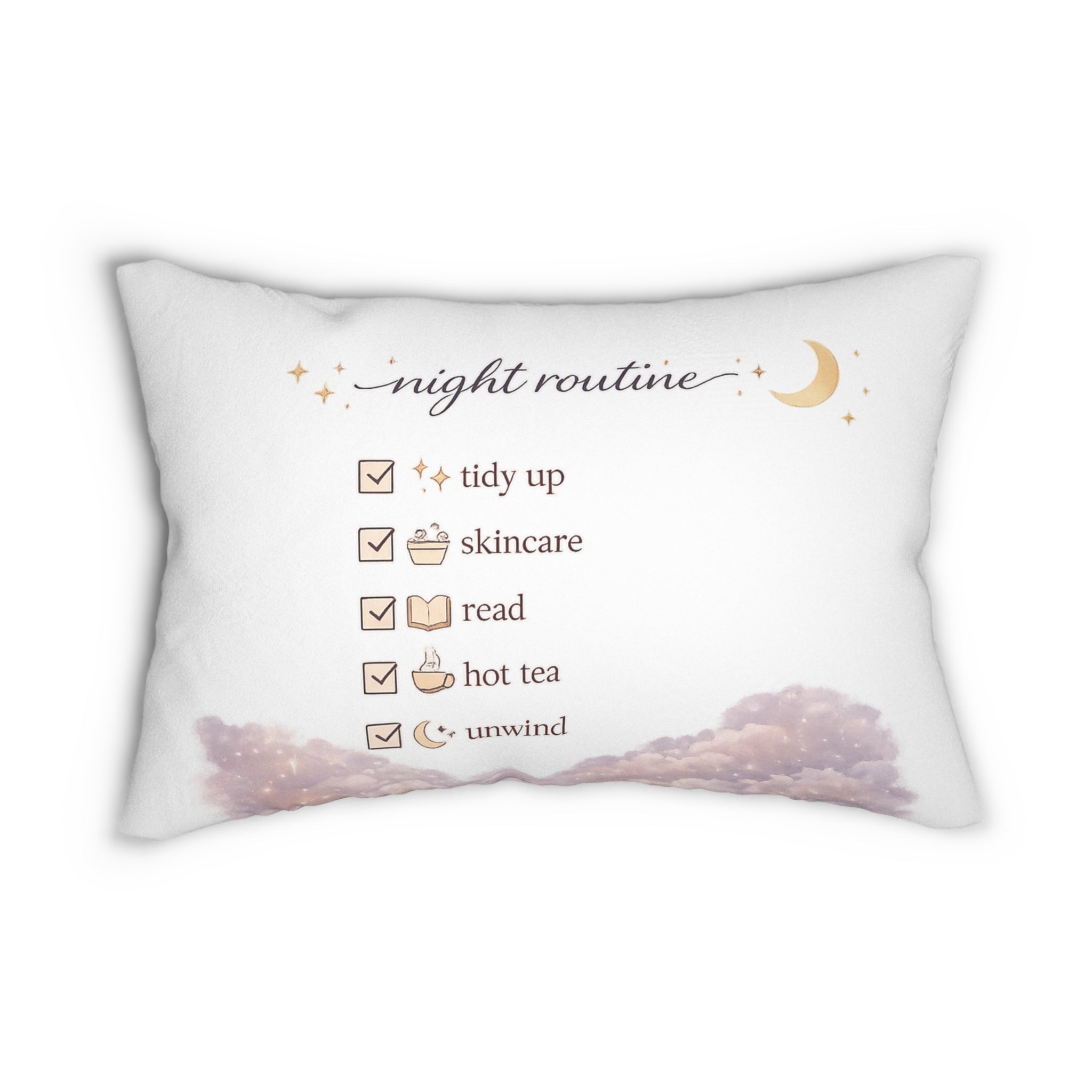 That Girl Morning & Night Routine Pillow – Soft Life Checklist Cushion ☁️