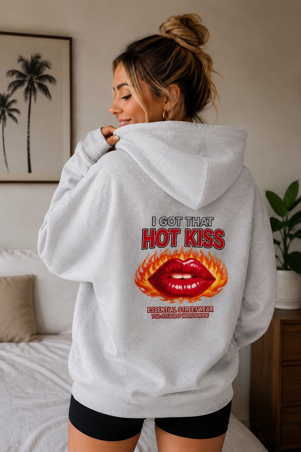 Hot Kiss Graphic Oversized Hoodie