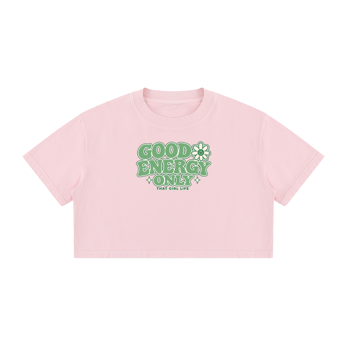 Good Energy Only - Snow Wash Baby Tee