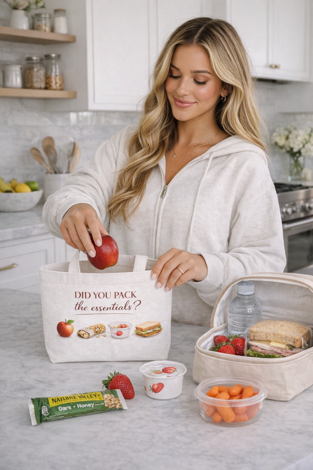 That Girl Essentials Lunch Bag Aesthetic Daily Reminder Tote 🍎