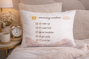 That Girl Morning & Night Routine Pillow – Soft Life Checklist Cushion ☁️
