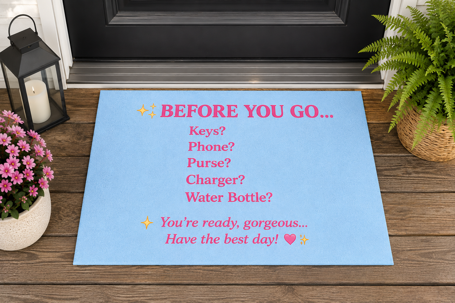 Before You Go… Doormat Reminder