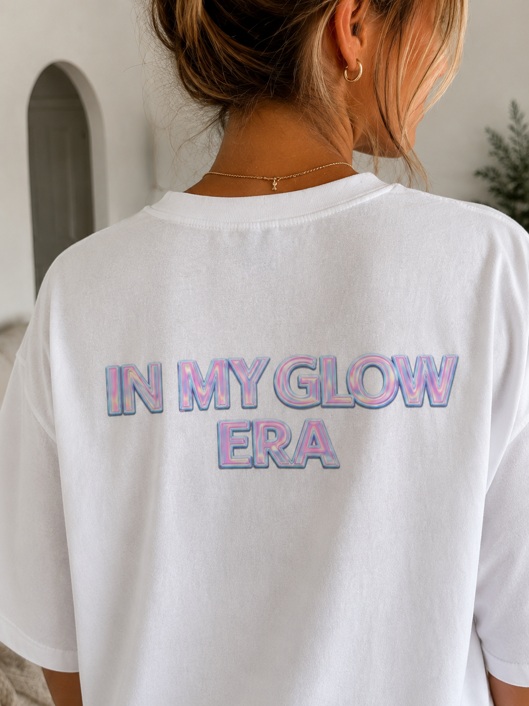 In My Glow Era Oversized Tee – Holographic Edition
