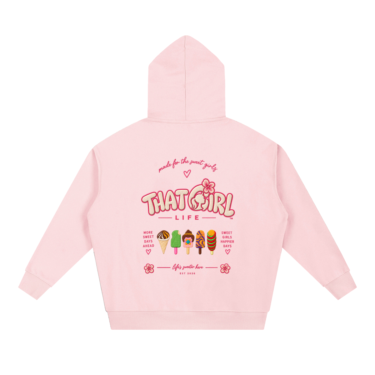 So Sweet oversized hoodie with retro ice cream graphic, view 6