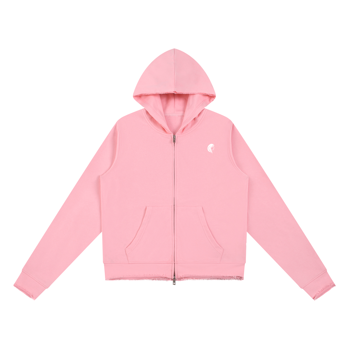 That Girl Life - Frayed Zip-Up Hoodie Jacket
