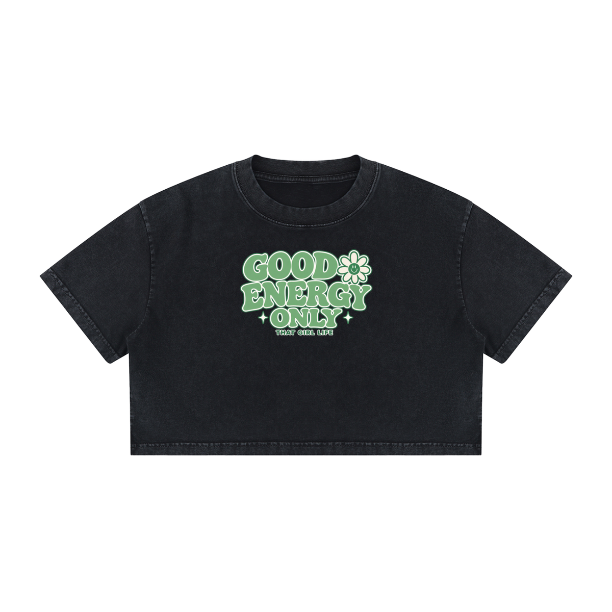 Good Energy Only - Snow Wash Baby Tee