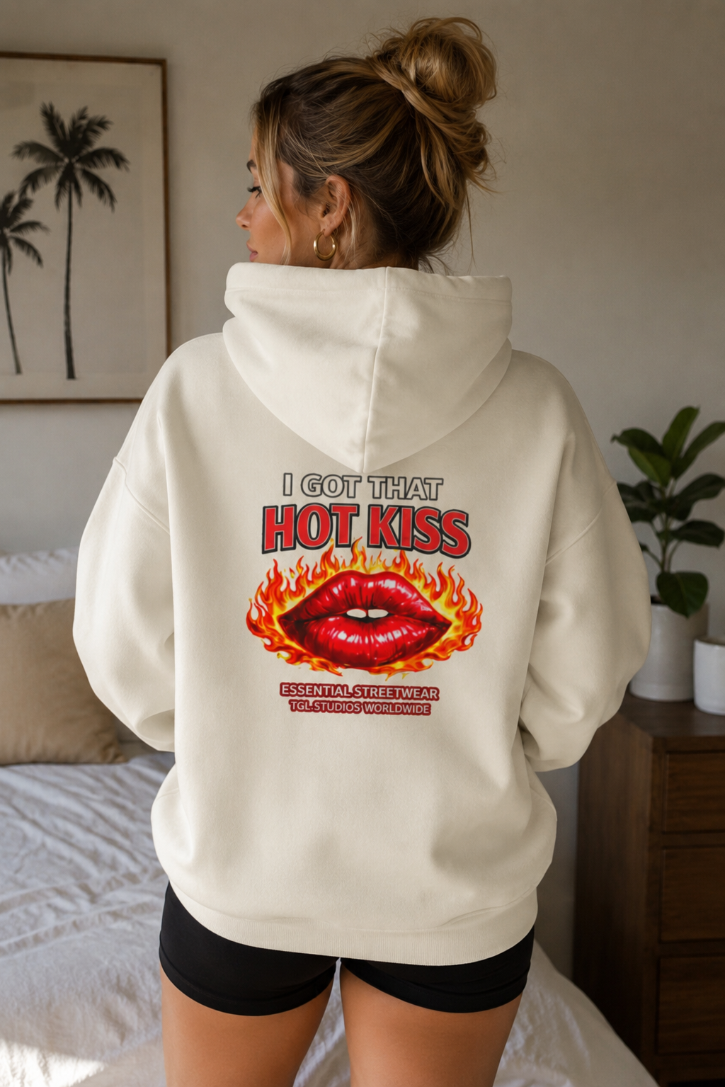Hot Kiss Graphic Oversized Hoodie