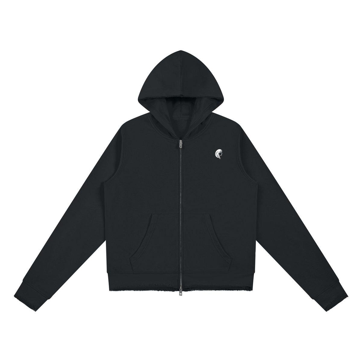 That Girl Life - Frayed Zip-Up Hoodie Jacket