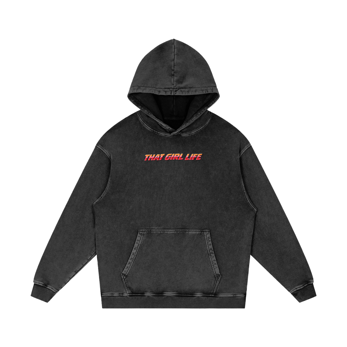 Pocket Rocket Girl Oversized Snow Wash Hoodie