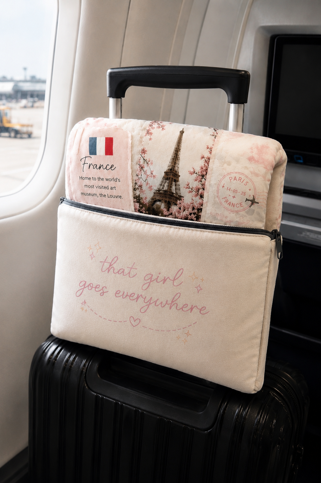 That Girl Goes Everywhere™ Travel Blanket & Carry Pouch Set