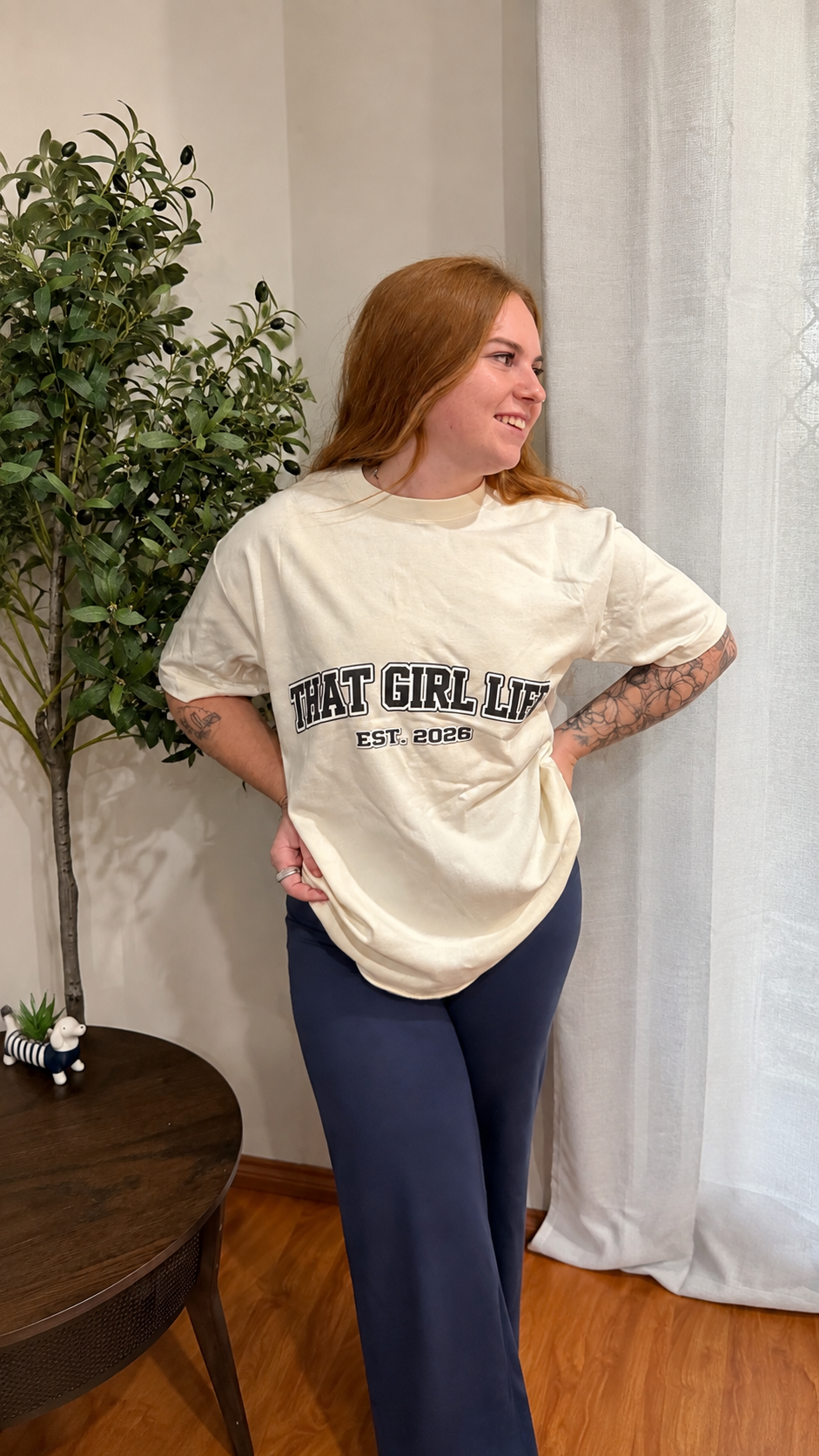 That Girl Life Tee — "That Girl Life Est. 2026" Oversized Boxy Shirt ✌️