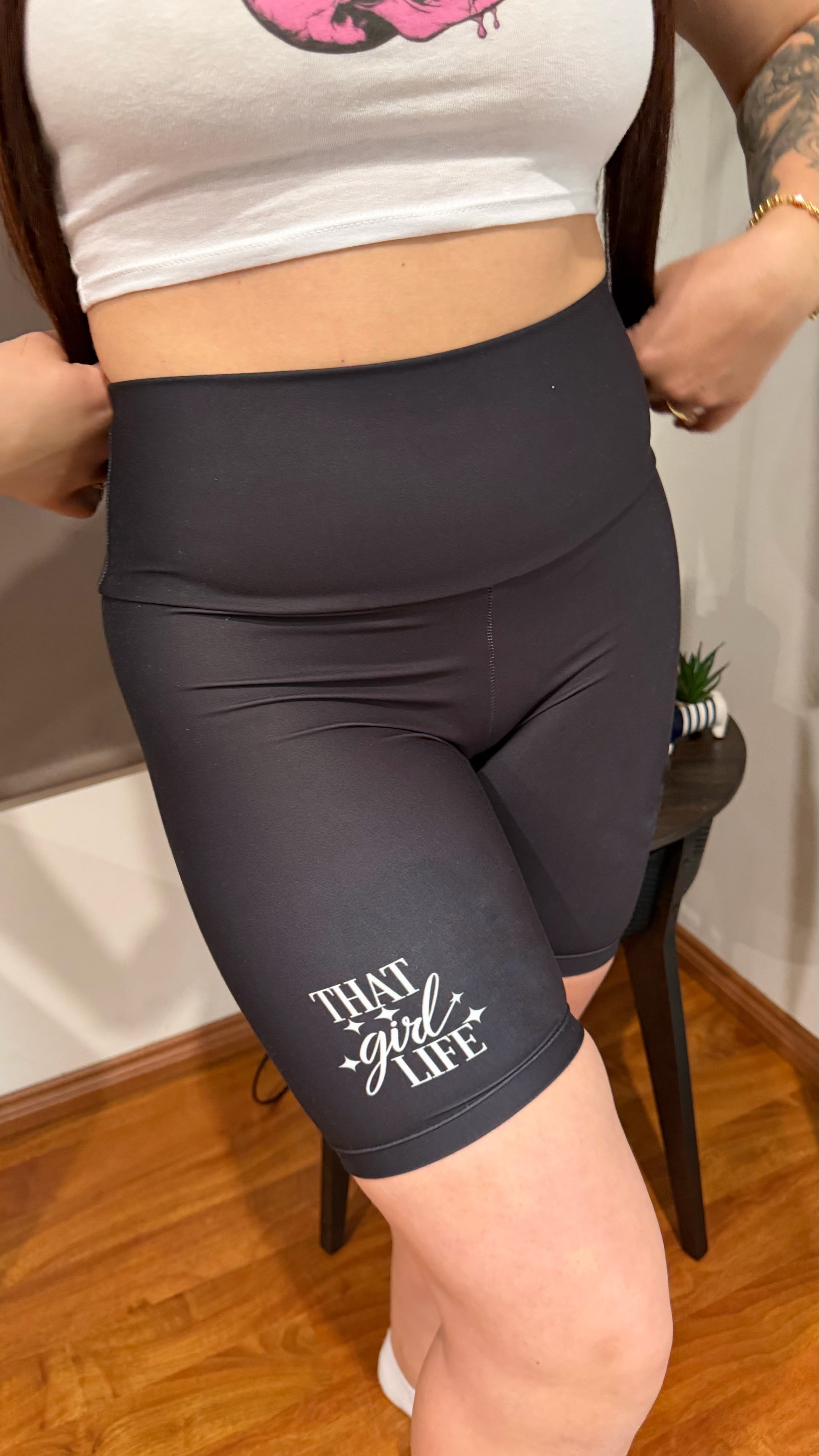 That Girl Life Women's Workout Shorts — High-Waist Active Biker Shorts, alternate view 2