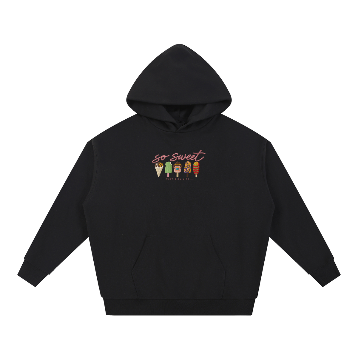 So Sweet Oversized Hoodie - That Girl Life, Black