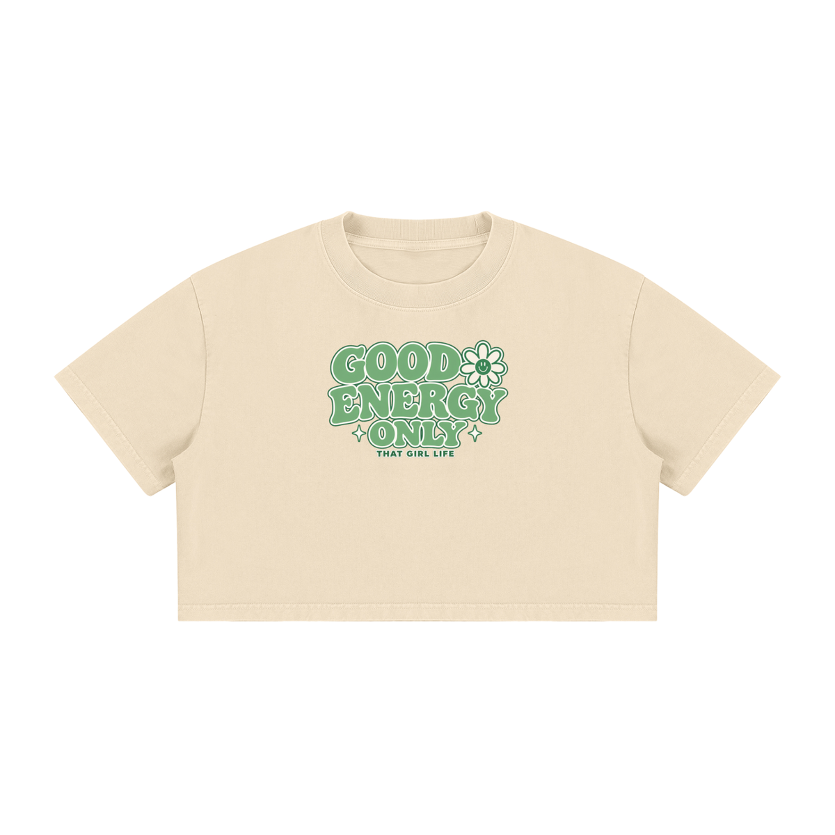 Good Energy Only - Snow Wash Baby Tee