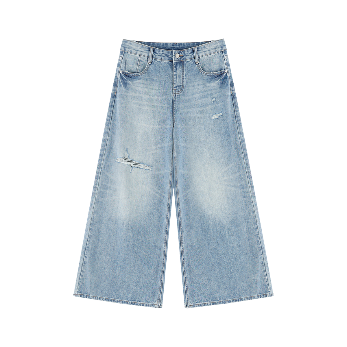 Just Girly Wide Leg Jeans - Washed Wide Leg