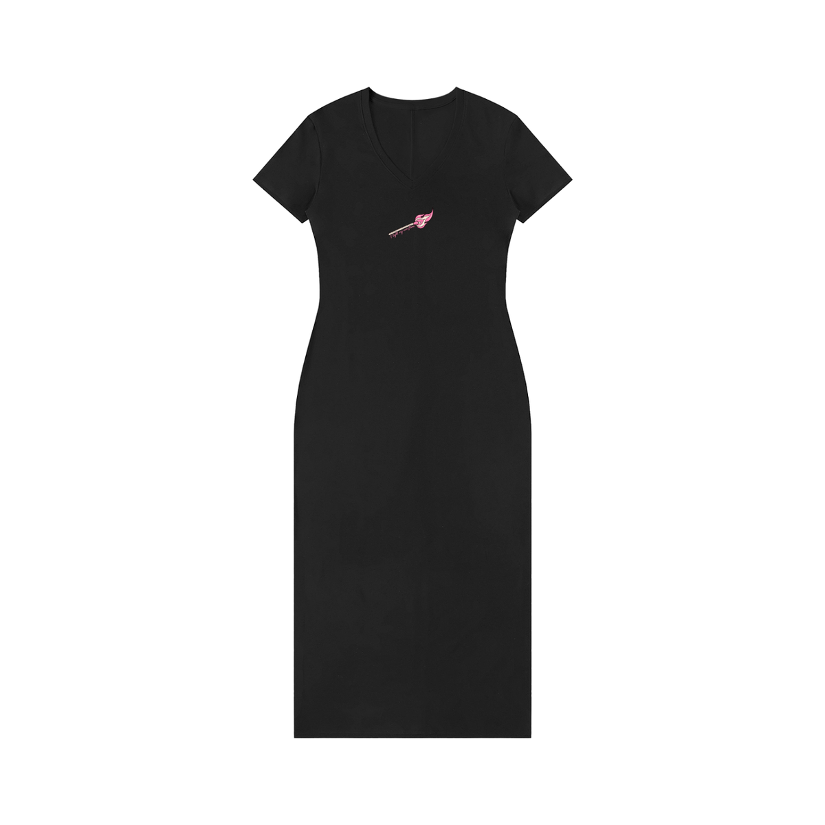 Women's V-Neck Short Sleeve Maxi Dress