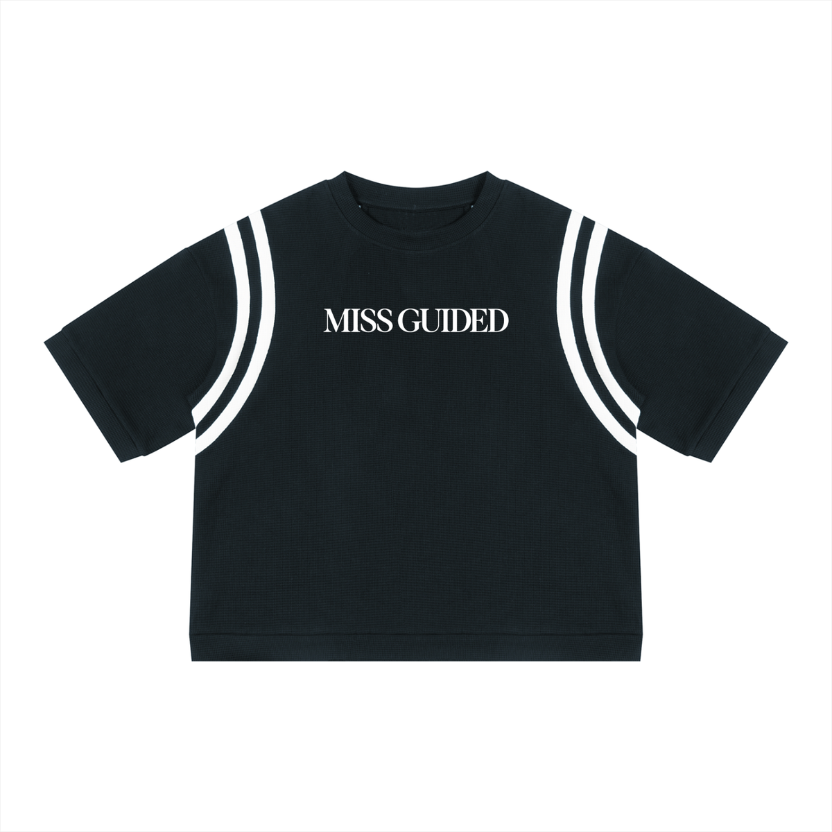MISS GUIDED -  Block Waffle Boxy Tee