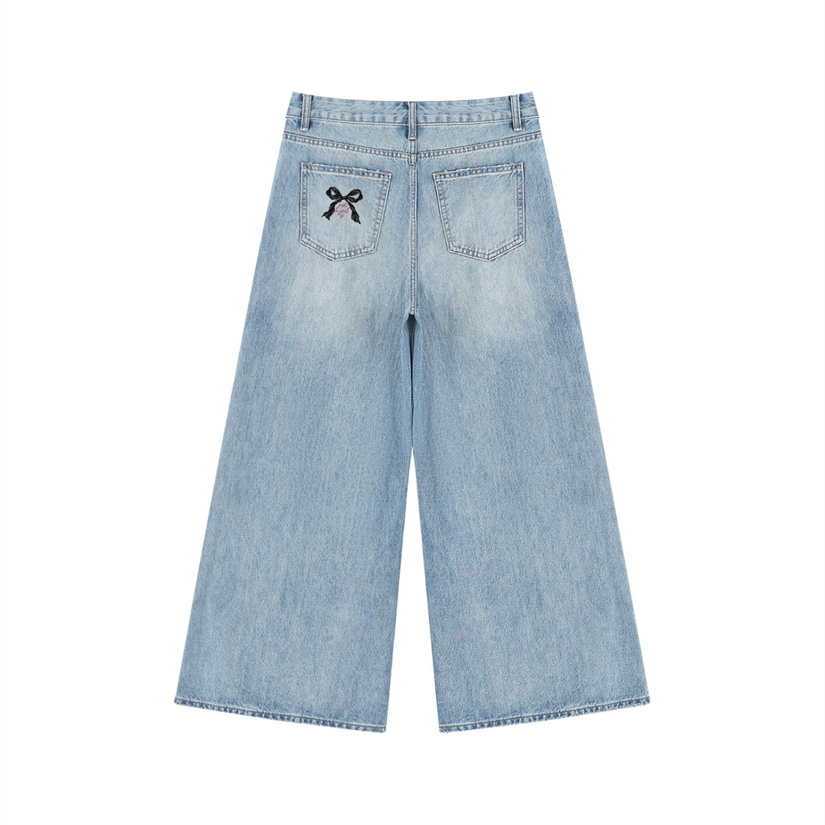 Just Girly Wide Leg Jeans - Washed Wide Leg