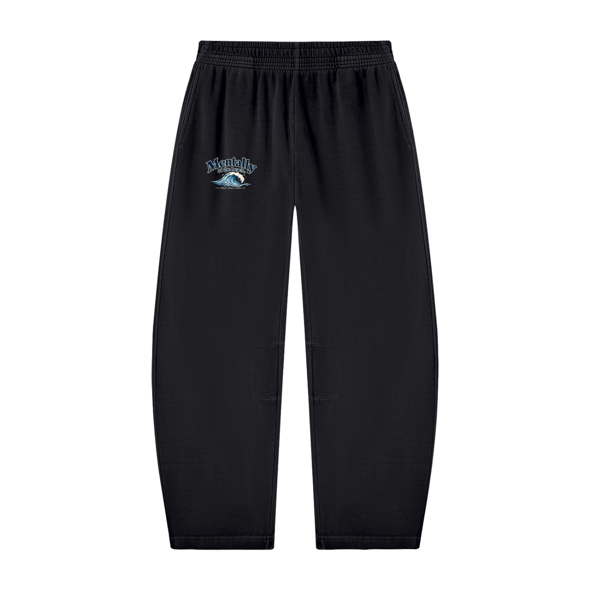 Mentally At The Beach - Lounge Pants, Black