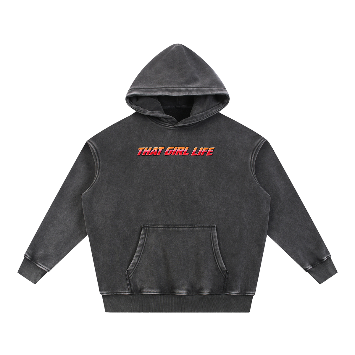 Pocket Rocket Girl Oversized Snow Wash Hoodie