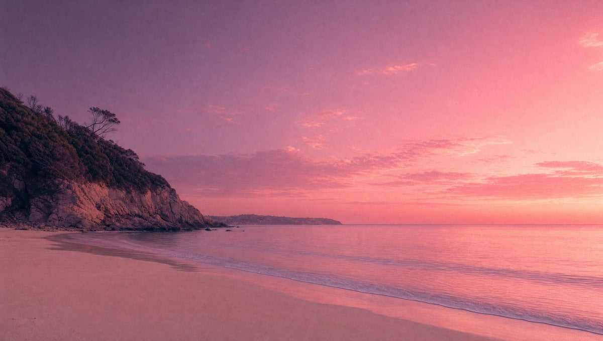 Pink dusk over an Australian beach, That Girl Life